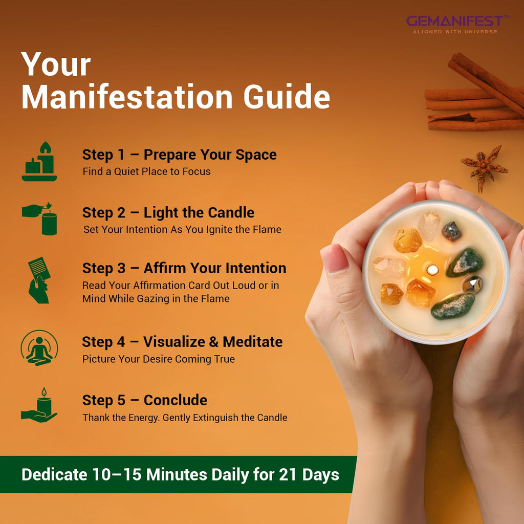 Money Manifestation Candle with Pyrite Bracelet for Wealth Prosperity and Success Pumpkin Spice Soy Candles for Office Home Scented Prosperity Crystal Candle Gifts for Men Women