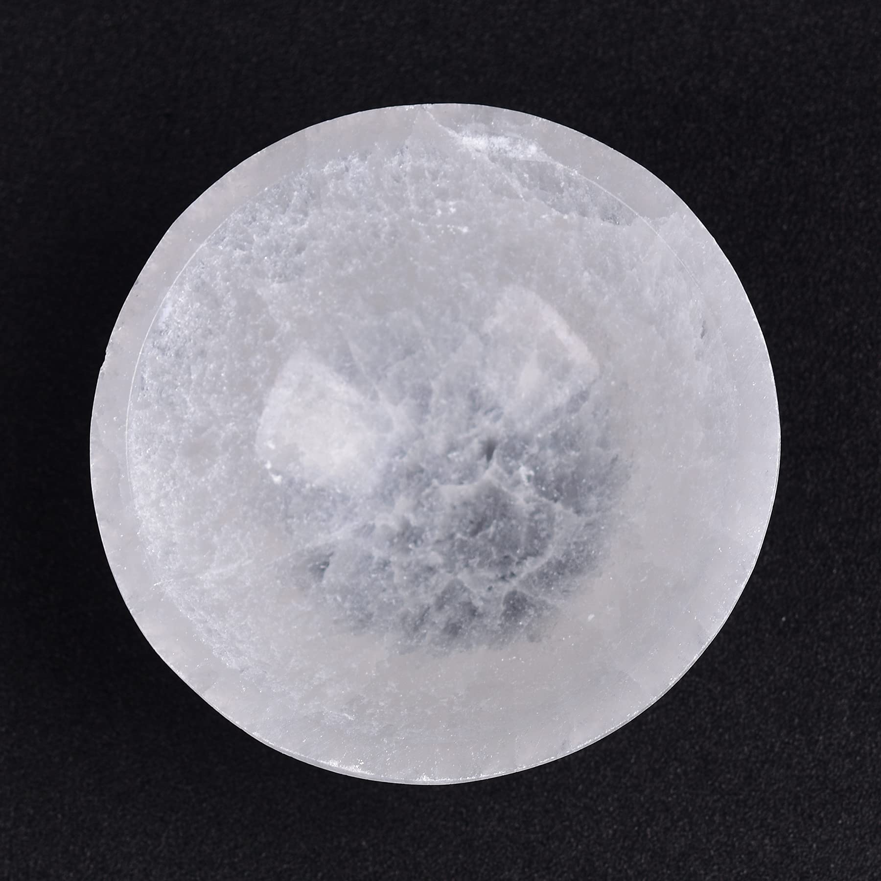 AMOYSTONE Natural Selenite Charging Bowl with Mandala Engraving 3.5-4'' Energy Cleansing Crystal Plate for Healing Meditation and Spiritual Home Decor