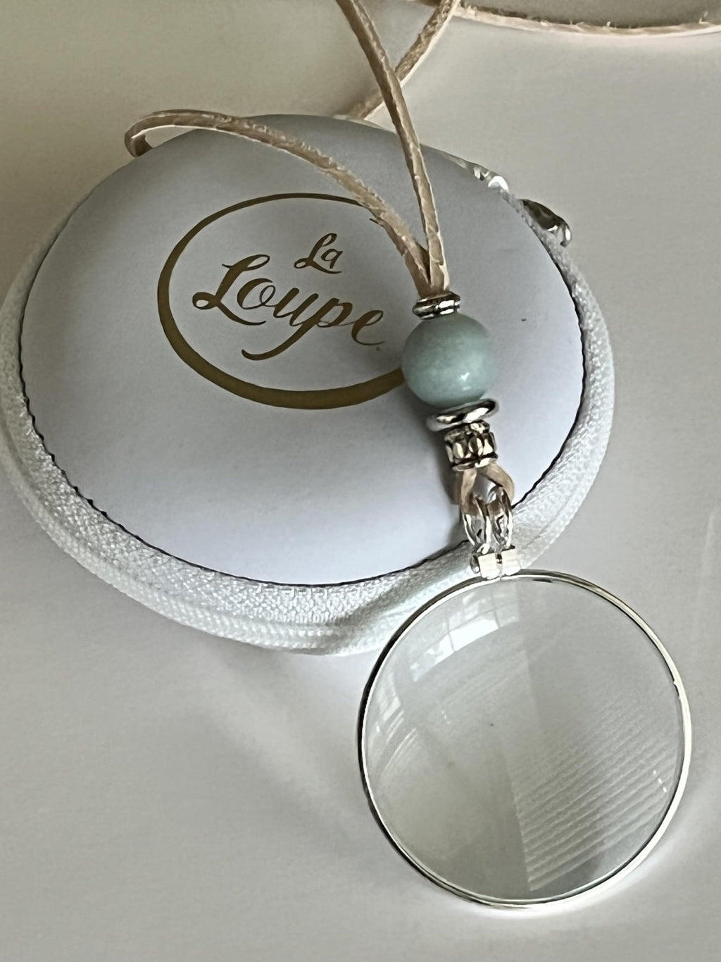 by Wendra Magnifying Necklace with Natural Crystal to Increase Vision & Energy. Handmade