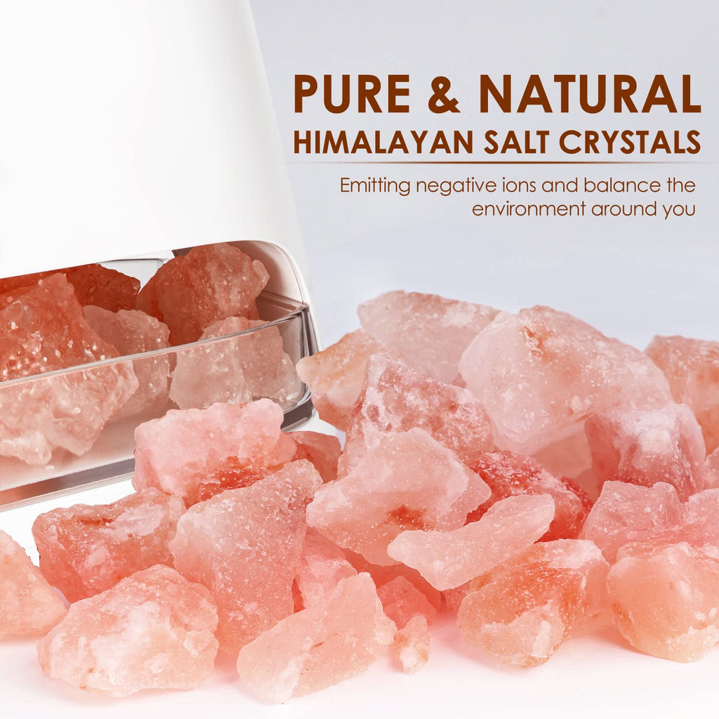 SALKING 2-in-1 Himalayan Salt Lamp & Ultrasonic Essential Oil Diffuser, Aromatherapy Diffuser Cool Mist Humidifier, Salt Therapy Lamp, 100% Pure Himalayan Salt, Ambient Glow, 150ml (Hot Pink)