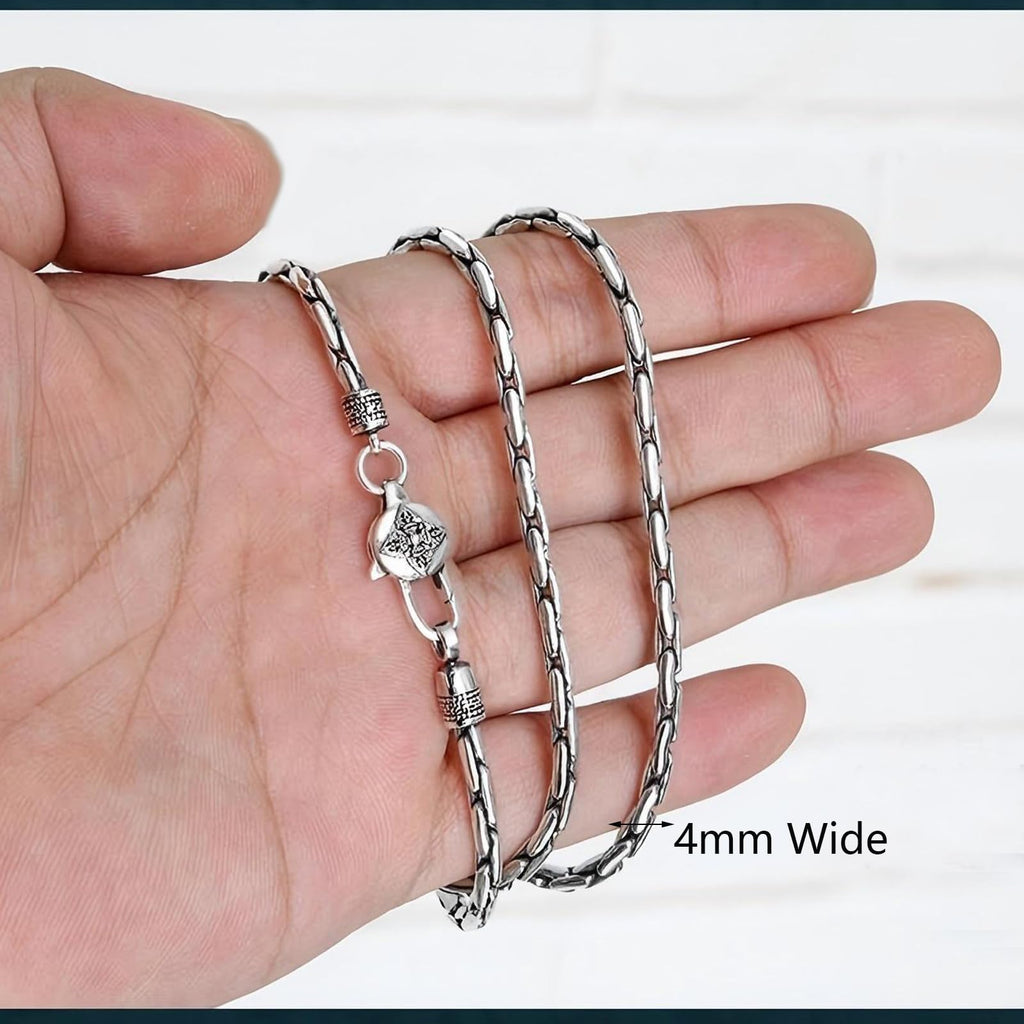 Italian Sterling Silver S925 Retro Chain Necklace for Men, Vintage Style Jewelry Gift