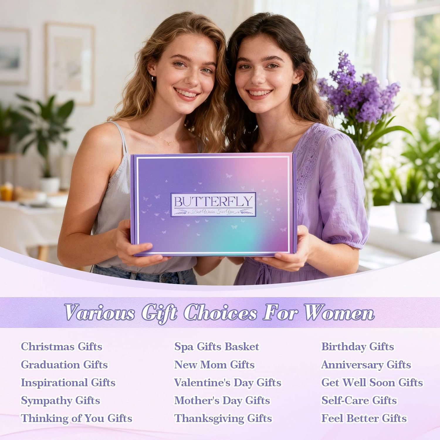 Lavender Mothers' Day gift for Mom, Birthday Gifts for Women Self Care Gifts Get Well Soon Gifts, Relaxing Spa Gift Basket Care Package Gifts Box Thank You Gift for Mom Wife Girlfriend Friends Sisters