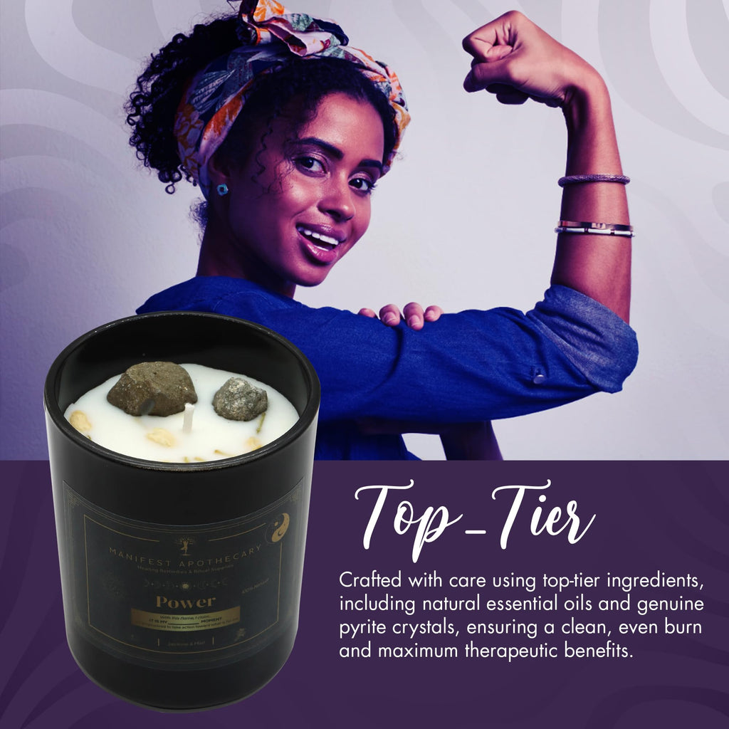 Aromatherapy Scented Candle for Women & Men - Infused with Rose Petals, Cannabis, & Amethyst Crystals - 100% Cotton Wick, 50 Hrs Burn Time & 10.5 Oz Hand-Poured Soy Candle for Relaxation & Mindfulness