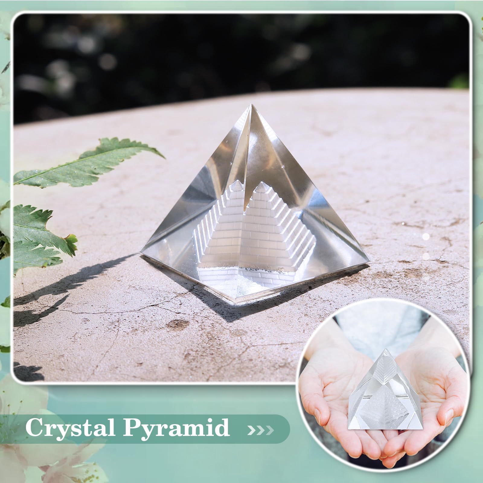 Crystals and Healing Stones, 9 Pcs Healing Crystals Set, 7 Chakra Crystal Stones Set Real Natural Selenite Pyramid Reiki Raw Rock Energy Protection Meditation with Wooden Box, Crystal Gifts for Women