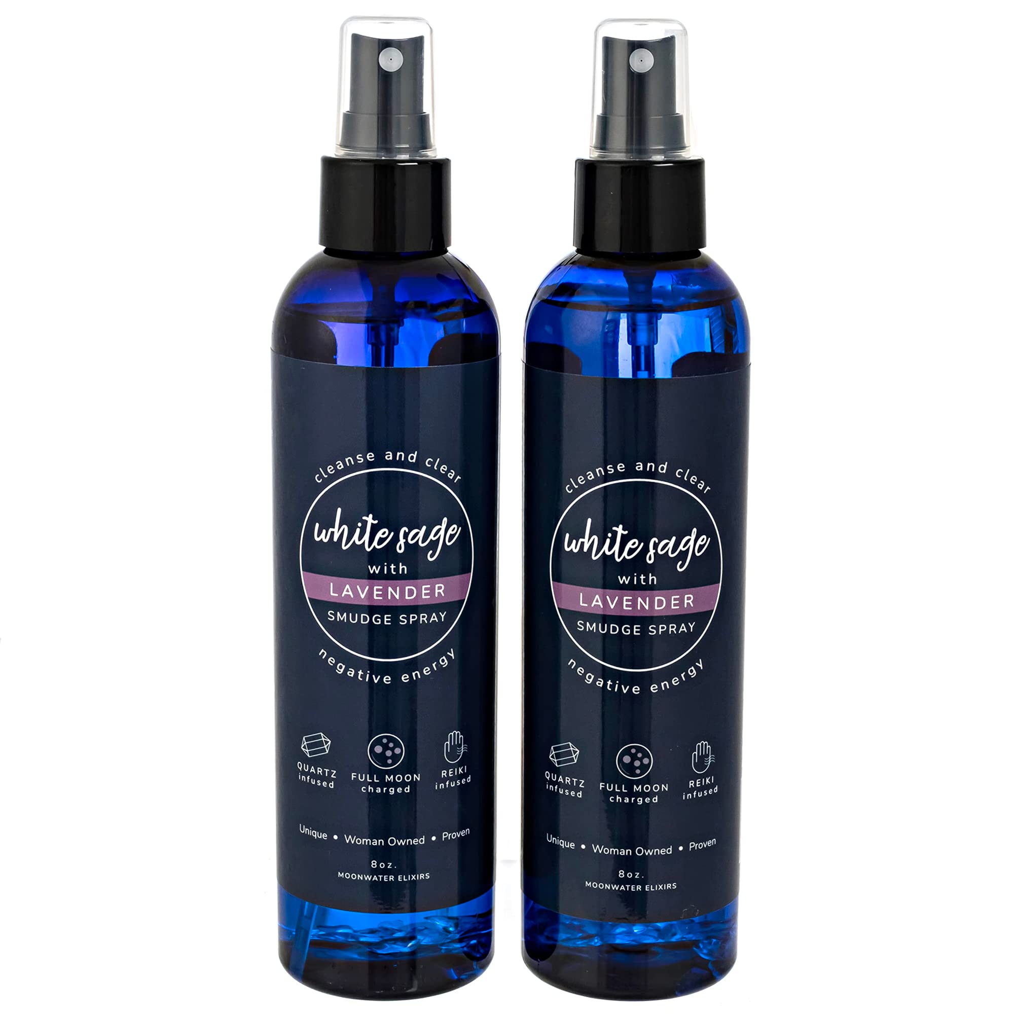 White Sage Smudge Spray for Spiritual Cleansing & Aura Protection, Sage Mist for Cleansing Negative Energy & Protection, Home & Meditation, Clear Quartz Reiki Energized Aromatherapy Room Spray - 4oz