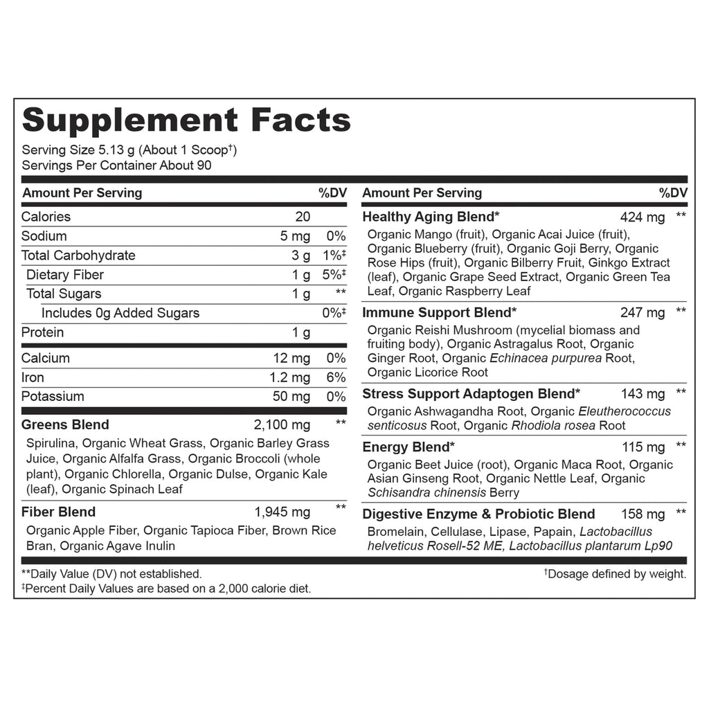 NATURELO Raw Greens Superfood Powder - Unsweetened - Boost Energy, Detox, Enhance Health - Organic Spirulina - Wheat Grass - Whole Food Nutrition from Fruits & Vegetables - 240 Grams