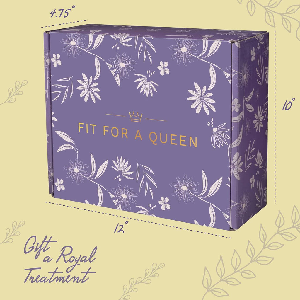Birthday Gifts for Women Royal Queen - Relaxing Thank You, Anniversary, Mothers Day Gift Basket - Gifts for Mom, Best Friend, Sister and Daughter - 12 Pack Gift Box Set with Greeting Card