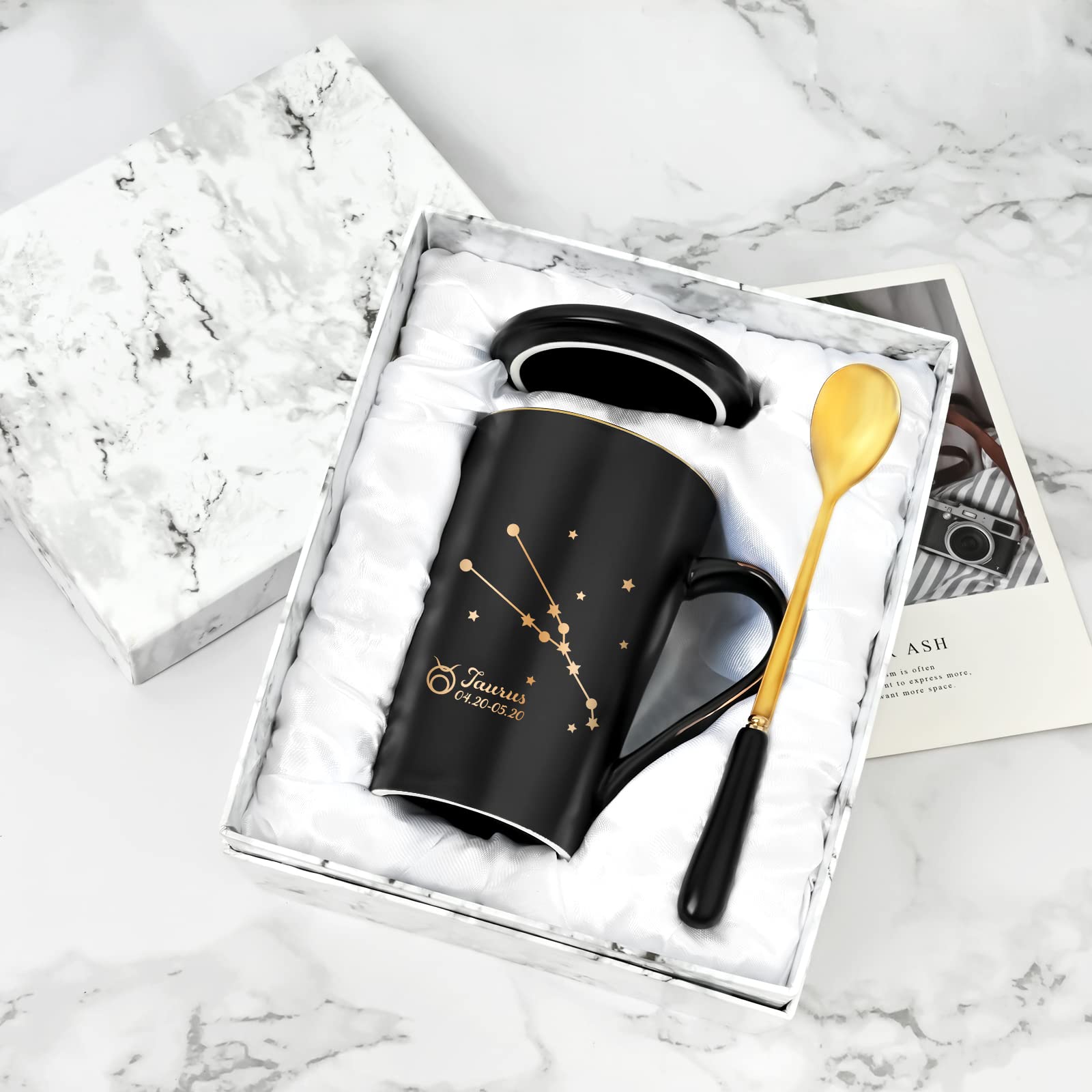 YHRJWN Pisces Gifts for Women, Pisces Constellation Mug, February March Birthdays Gifts for Women Horoscope Astrology Lovers, Pisces Zodiac Sign gifts for Women Girls, 14 Oz Pink with Gift Box