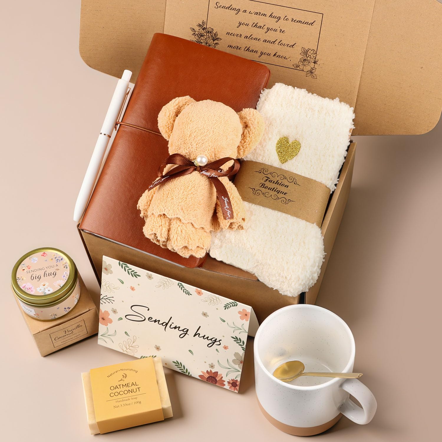 Elegant Birthday Gifts for Women, Black Bow Unique Birthday Relaxing Gifts Box with Scented Candles, Greeting Card & Home-Spa Relaxation, Birthdays Presents for Her, Best Friend, Sister, Wife