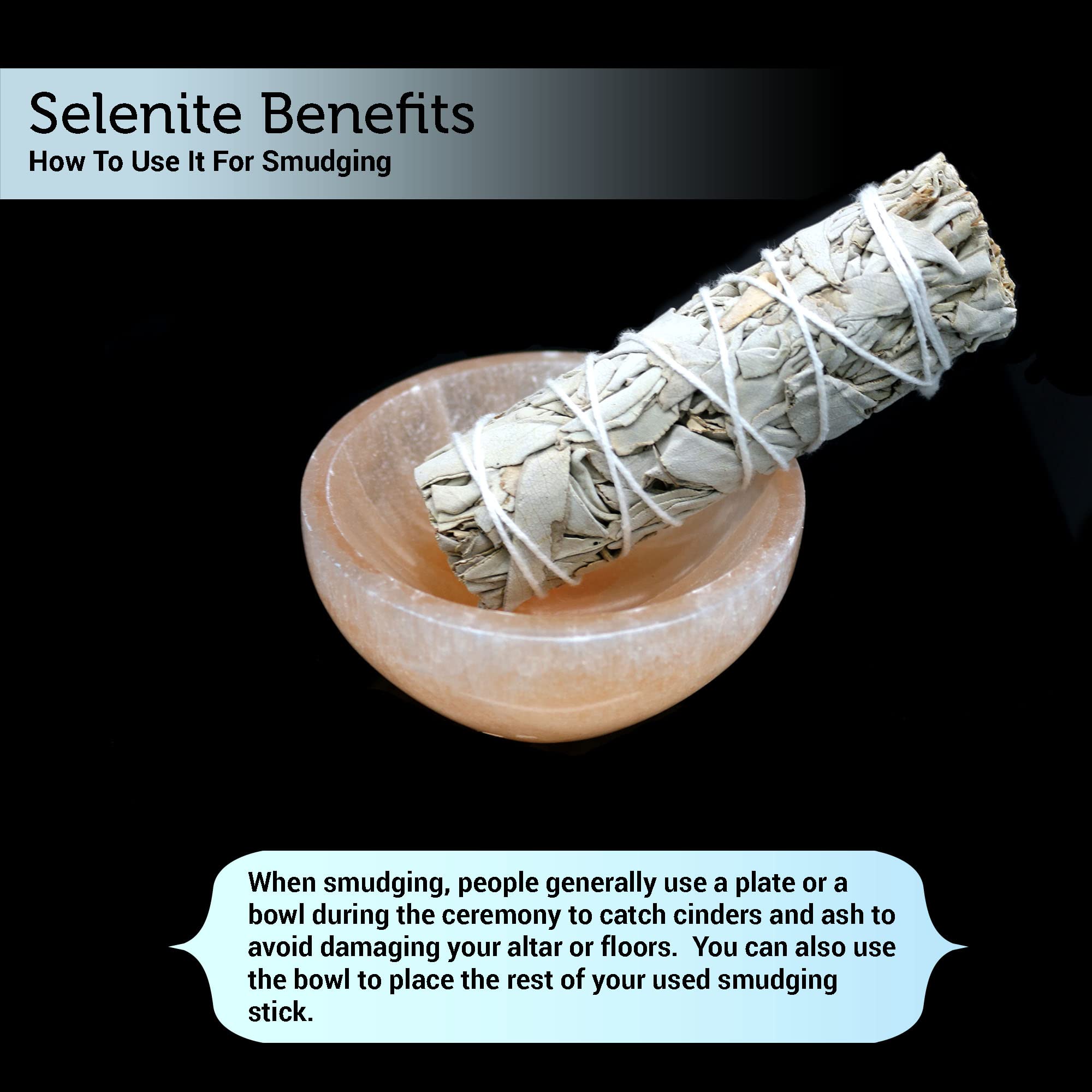 Soul Sticks Selenite Crystal Bowls for Smudging, Healing, Recharging Crystals | Pure Selenite Smudge Bowl & Crystal Charging Station Ethically Sourced in Morocco, Orange (4 Inch)
