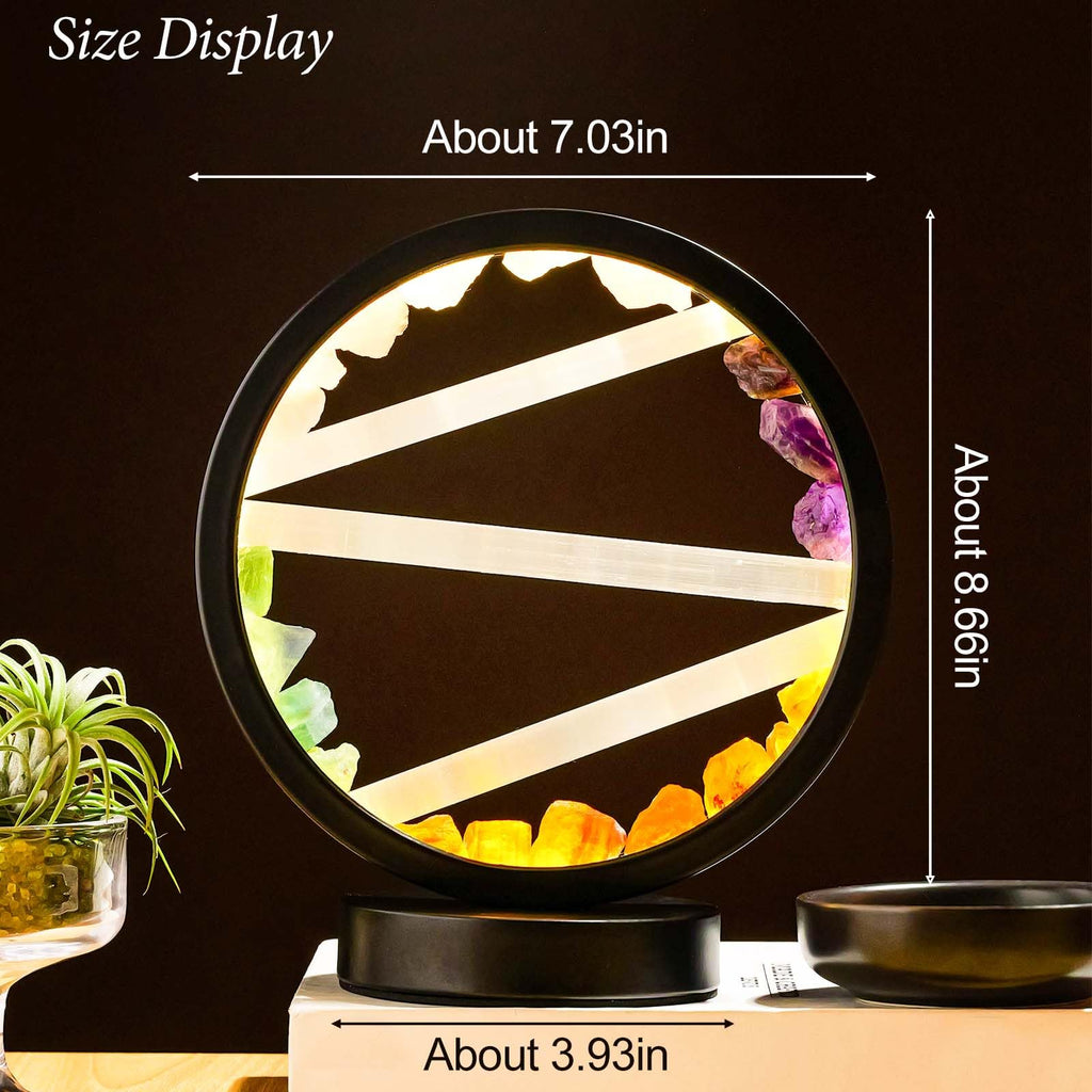 Runyangshi Amethyst Night Lamp 8.6" Natural Healing Crystal Bedside Lamp USB Port 3 Colours Dimming Mode Bedroom Lamp Suitable Night Light for Living Room Bedroom Office Home Decor Ideal Gift