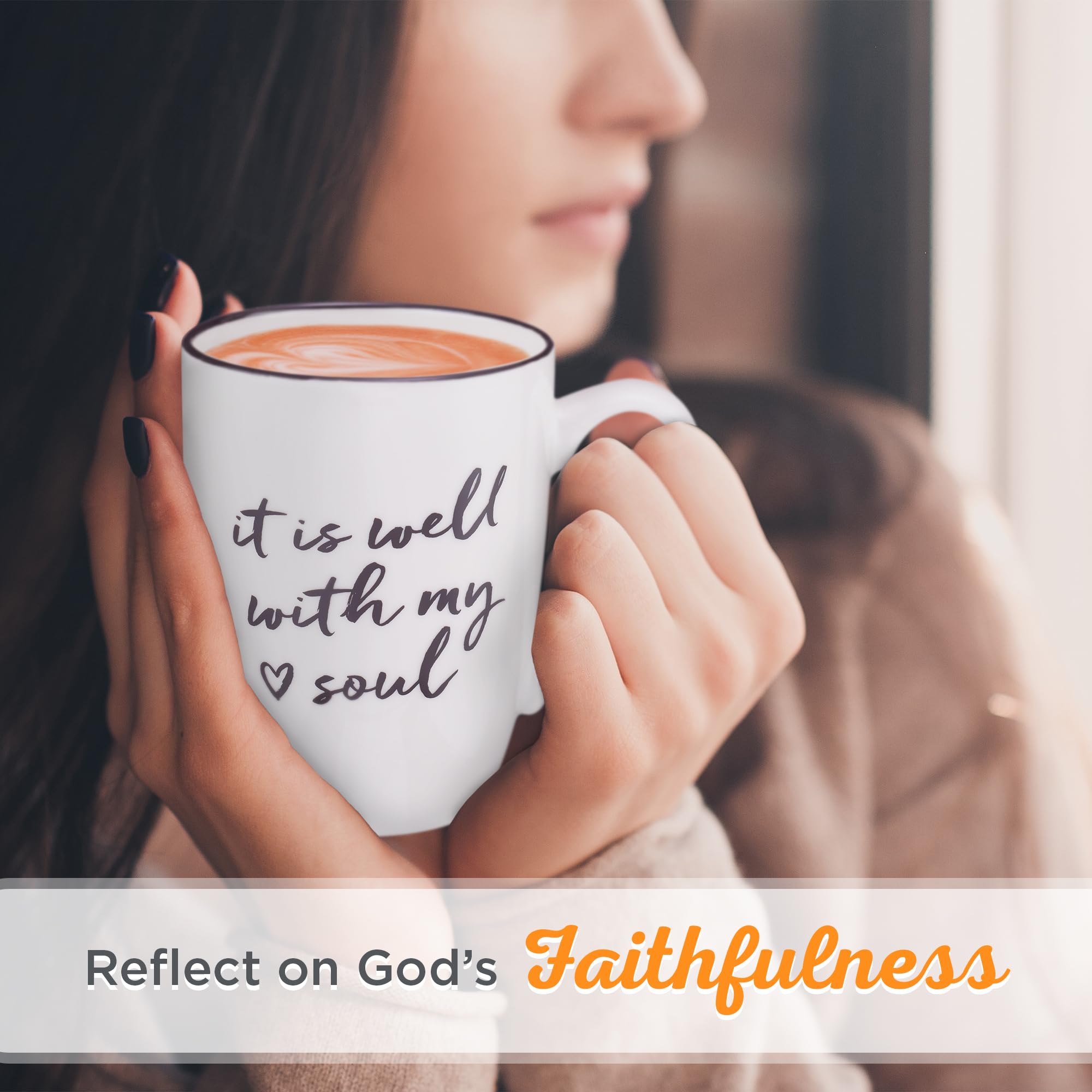 Christian Art Gifts Inspirational Ceramic Coffee & Tea Scripture Mug for Women: All Things are Possible Encouraging Bible Verse, Cute Microwave & Dishwasher Safe Drinkware, White & Pink Floral, 12 oz.