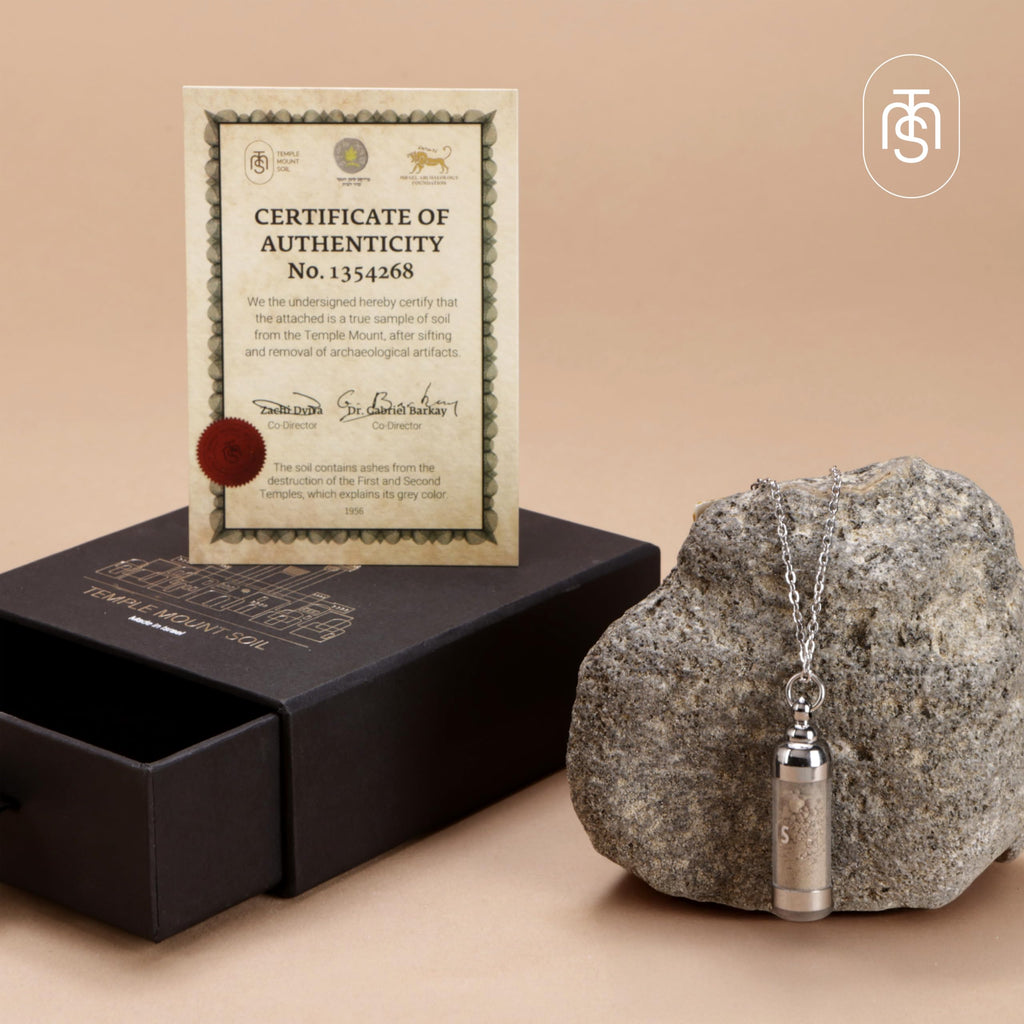 Authentic Temple Mount Christian Necklace for Women & Men – Expert-Certified Sacred Soil Jewelry, Rare Faith-Based Holy Land Soil Pendant from Jerusalem – Spiritual Religious Biblical Easter Gift