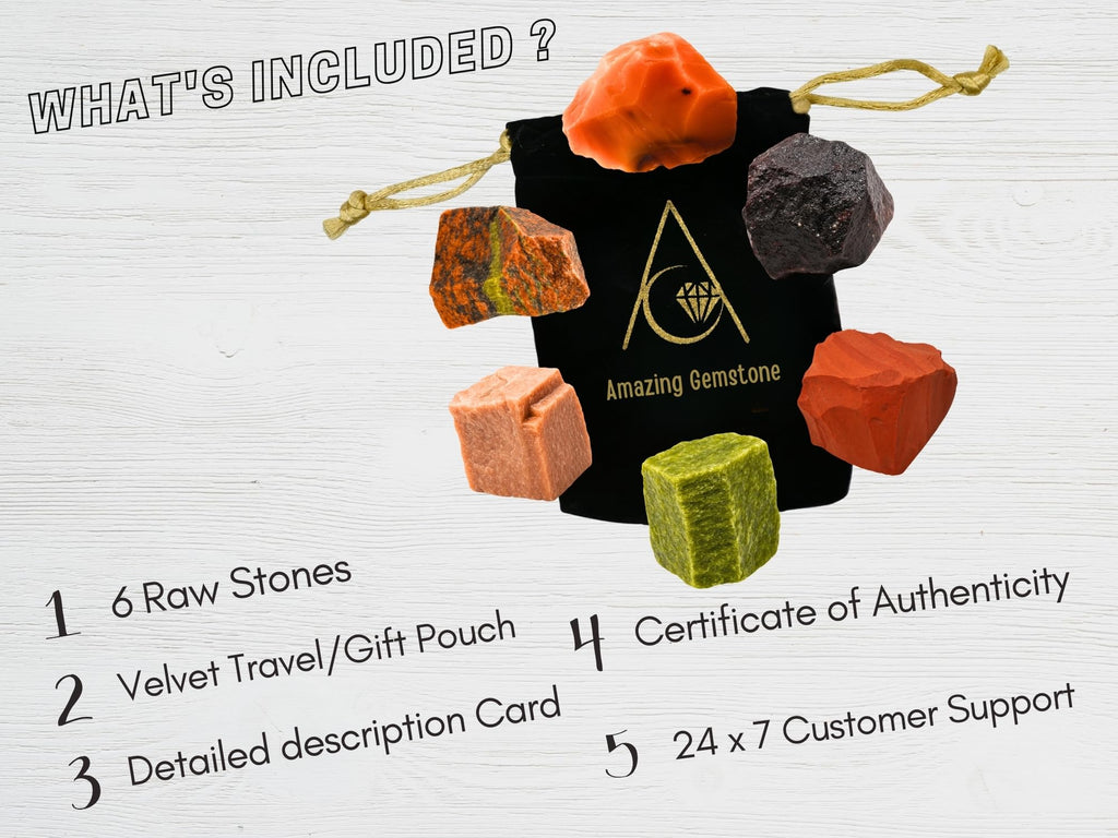 Amazing Gemstone Crystals for House Protection Manifestation, Set of 6 Amethyst, Scolecite, Shungite, Black Tourmaline, Selenite and Moss Agate Healing Crystals and Stones