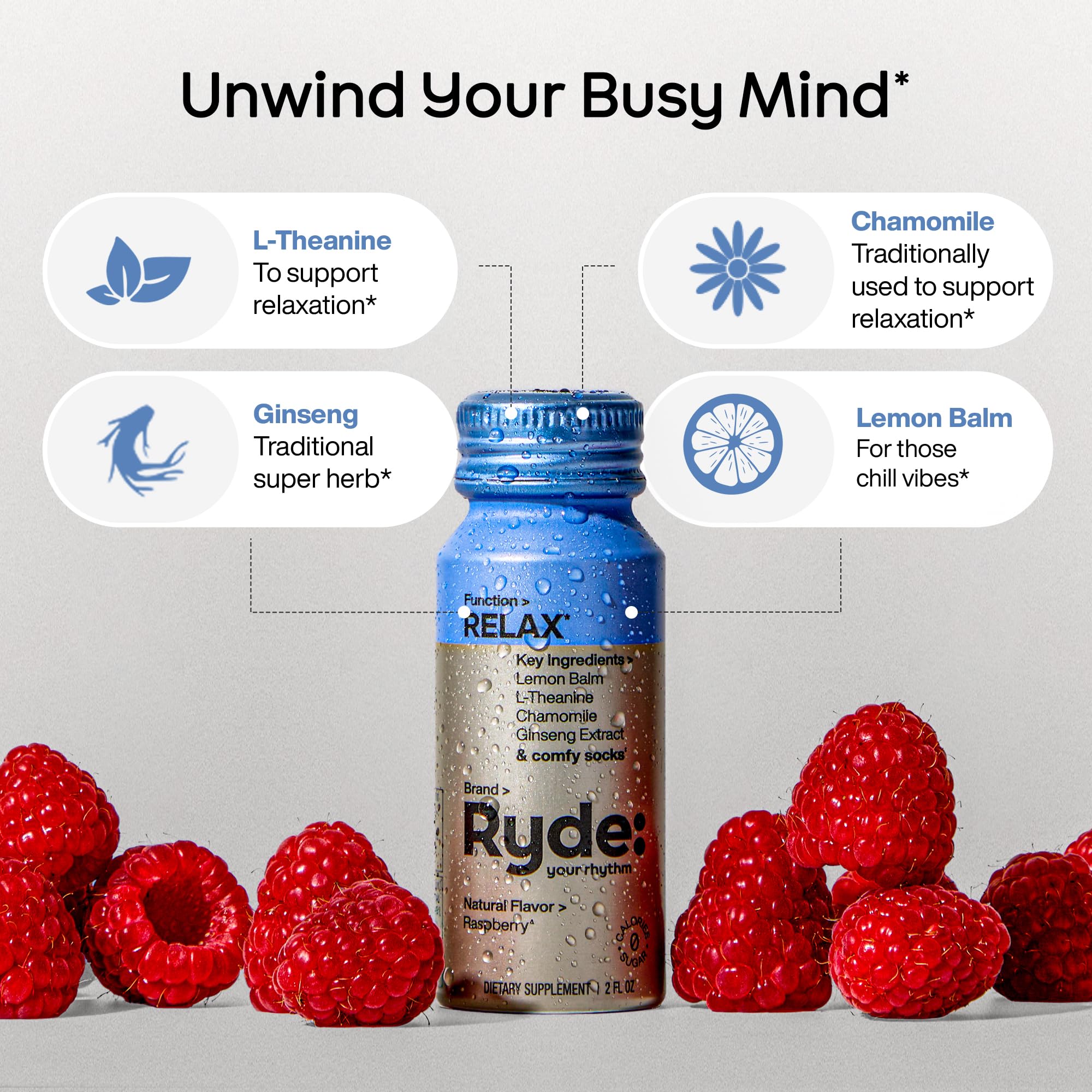 Ryde: Energize Shot | Tropical Flavor | Green Tea Caffeine, Taurine, Ginseng Extract & B Vitamins | 0 Calories, 0 Sugar | 2 FL OZ Shots | Boosts energy* (8 Pack)