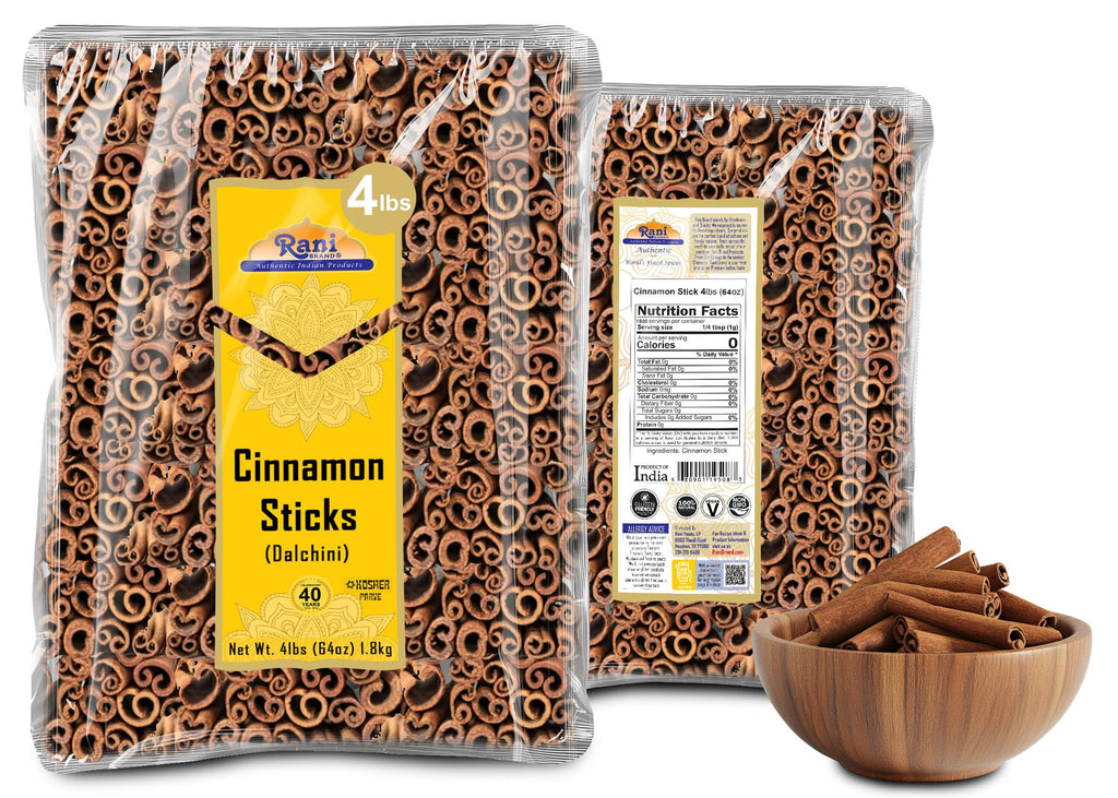 Rani Cinnamon Sticks 7oz (200g) - 36-44 Sticks - Strong Aroma, Perfect for Baking, Cooking & Beverages | 3+ Inches Length - Cassia Saigon Cinnamon from Vietnam | Kosher