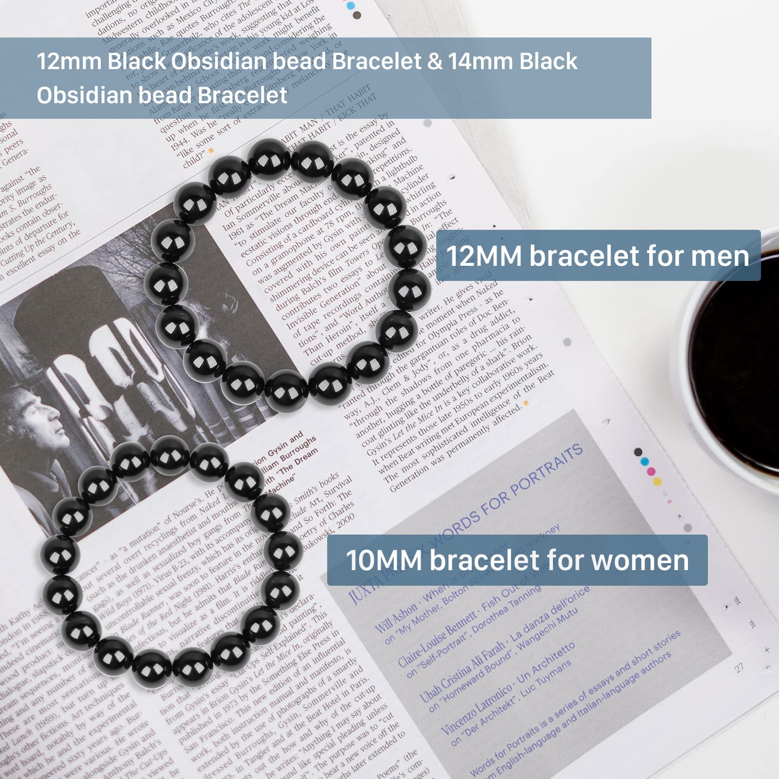 Protection Bracelet-Natural Black Obsidian bracelet for men women- Anti anxiety,Bring Good luck &Happiness Bracelet- Handmade Healing Crystal Bracelets