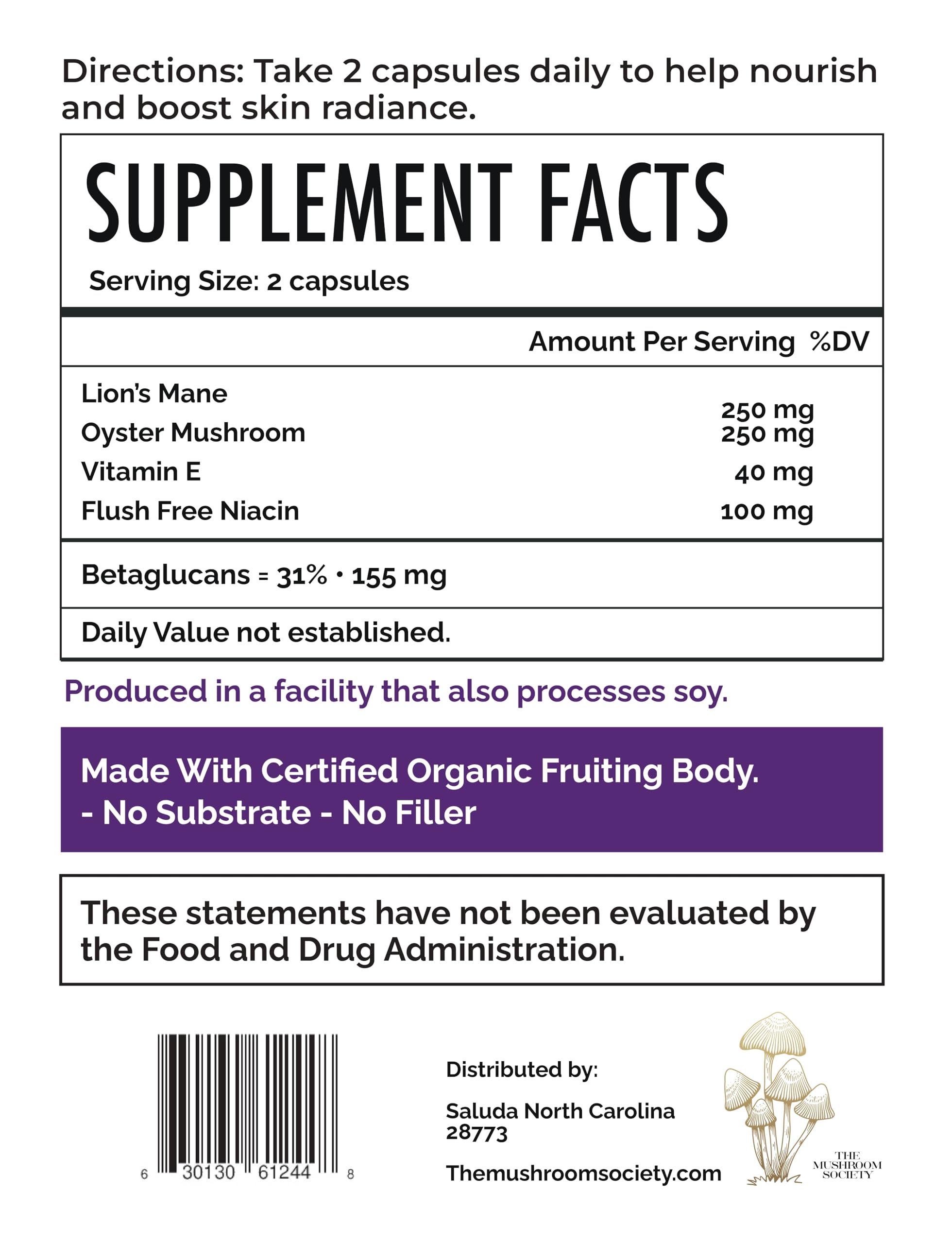 Morning Rush - Lion’s Mane, Ashwagandha, Turmeric & B12 Extract Blend Supplement - Focus & Energy Support - 60 Vegan Capsules