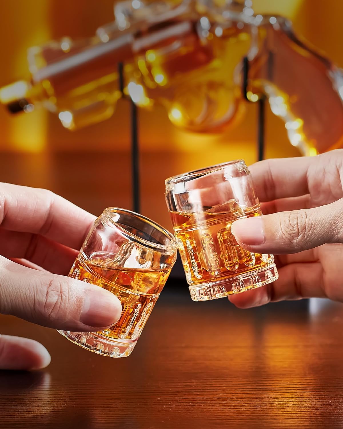 Birthday Gifts for Men Dad, Kollea Gun Whiskey Decanter Set with Shot Glass, Cool Anniversary Ideas for Him Husband Brother, Funny Military Retirement Present, Home Bar Drinking Party, Valentine's Day