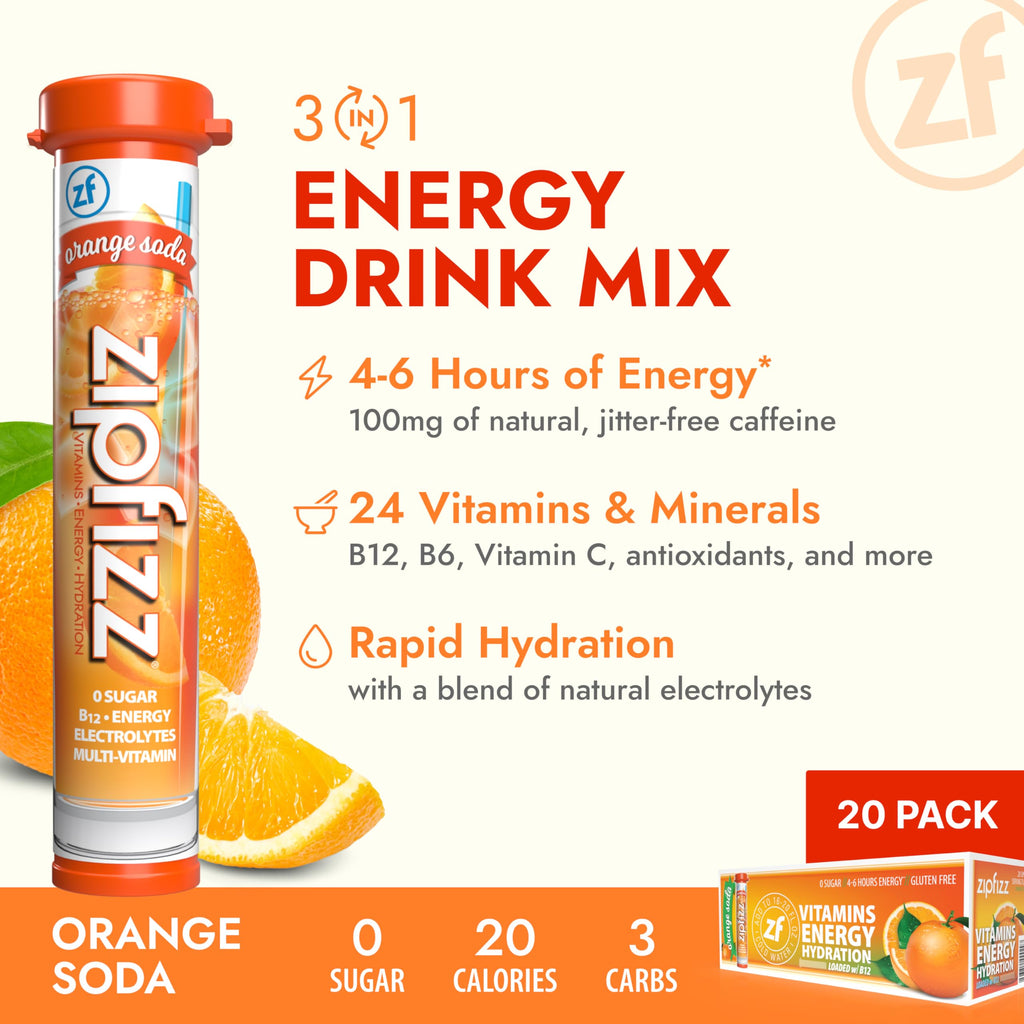 Zipfizz Daily Energy Drink Powder, Variety Pack, 15 Pack | 3-in-1 Sustained Energy, Rapid Hydration, and Essential Vitamins | Sugar-Free | Electrolyte Powder | Contains Vitamin B-12 & Antioxidants