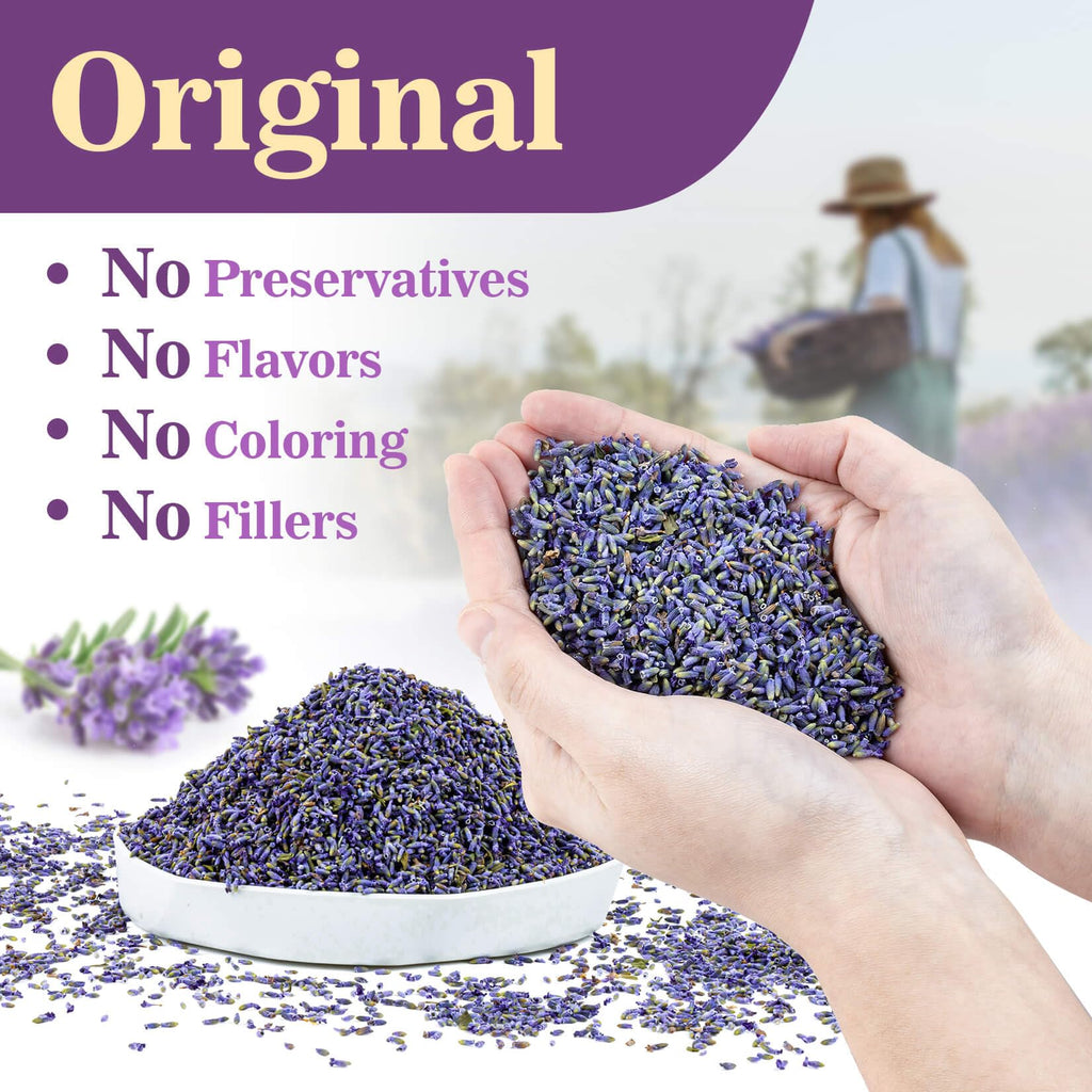 Sukh 3OZ Dried Lavender Flowers - Lavender Buds Sachets Bags for Drawers Closets Fresh Scents Lavenders Sachet Bags Dried Flowers for Patry Birthday Bridal Shower Organic Bulk
