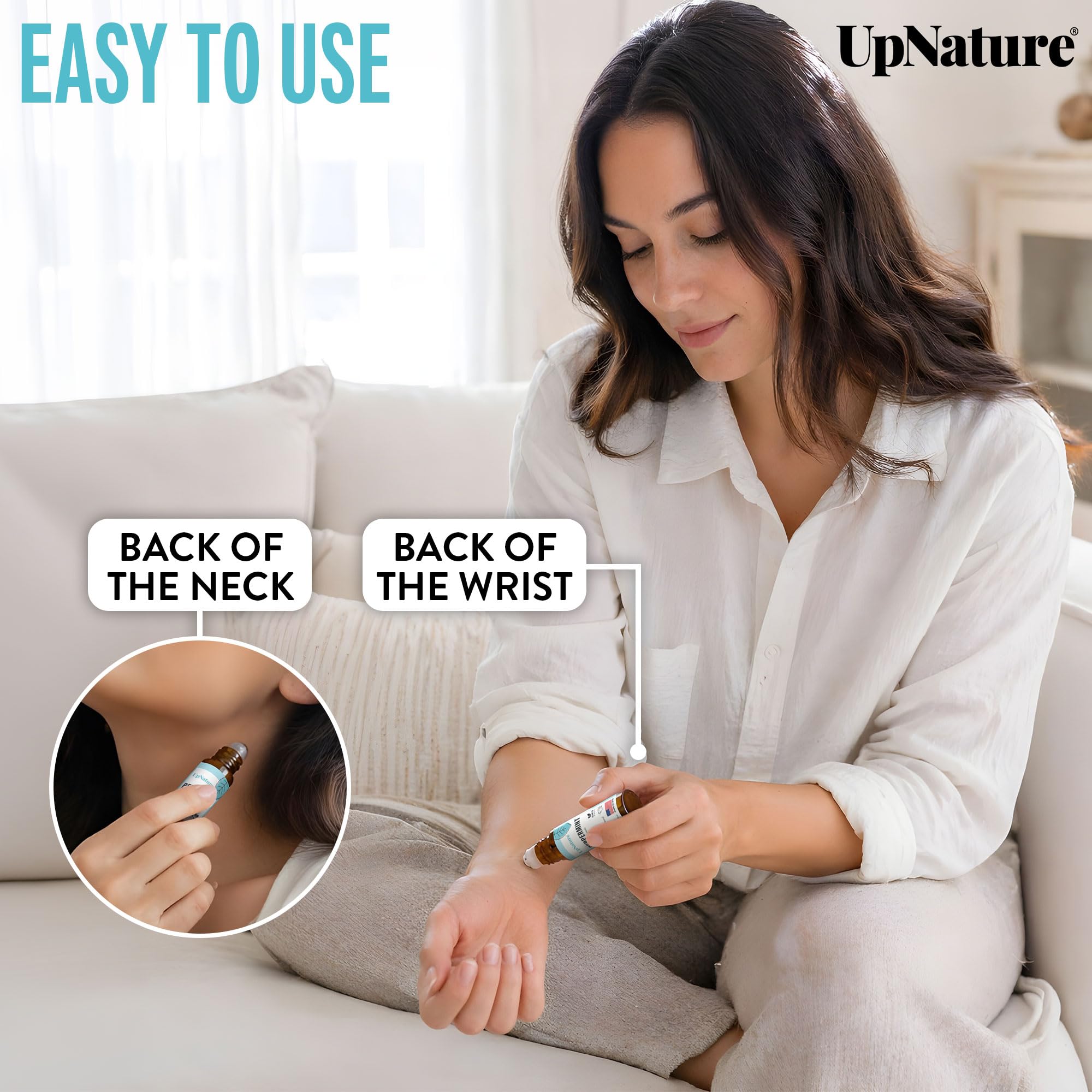 UpNature Calm Essential Oil Roll On - Self Care Gifts for Mom Women Her - 100% Natural Aromatherapy Blend for Relaxation Relief