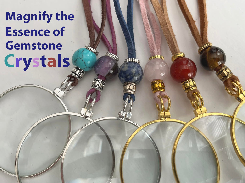 by Wendra Magnifying Necklace with Natural Crystal to Increase Vision & Energy. Handmade