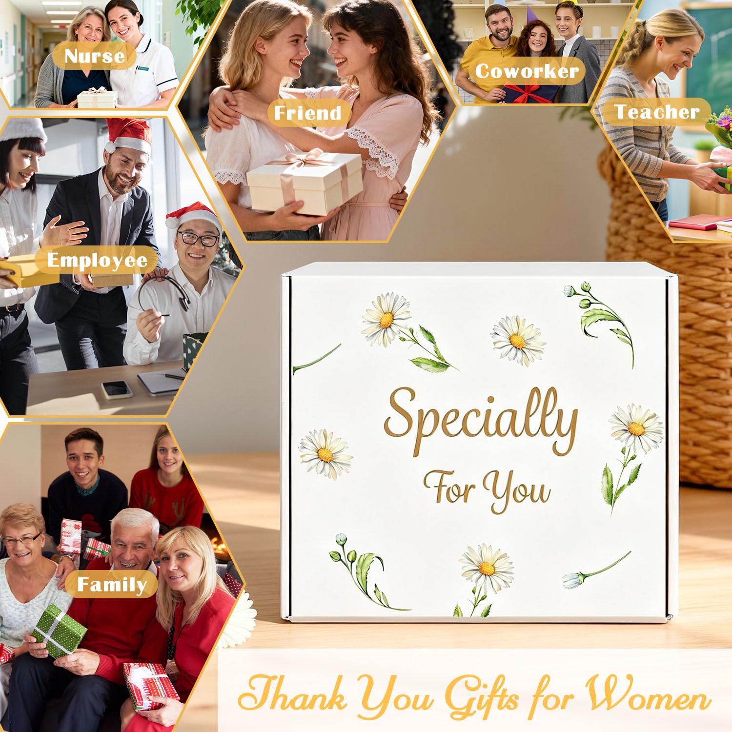 Elegant Birthday Gifts for Women, Black Bow Unique Birthday Relaxing Gifts Box with Scented Candles, Greeting Card & Home-Spa Relaxation, Birthdays Presents for Her, Best Friend, Sister, Wife