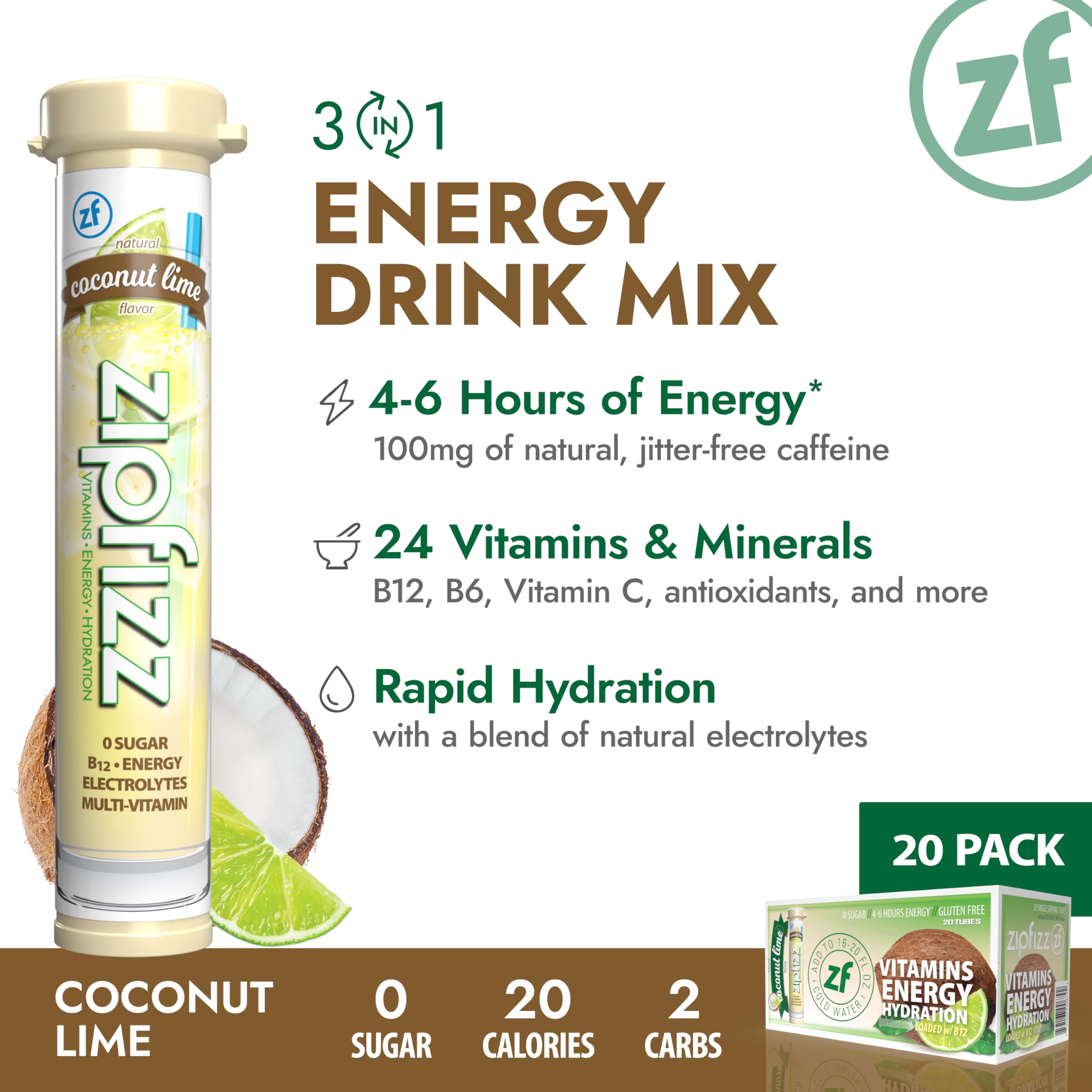 Zipfizz Daily Energy Drink Powder, Variety Pack, 15 Pack | 3-in-1 Sustained Energy, Rapid Hydration, and Essential Vitamins | Sugar-Free | Electrolyte Powder | Contains Vitamin B-12 & Antioxidants