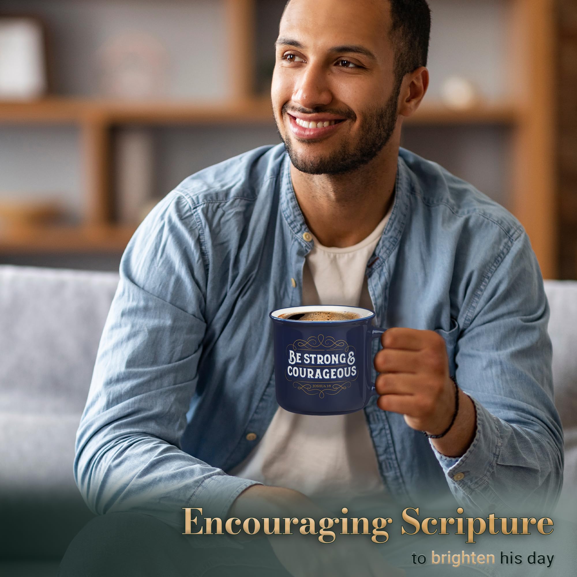 Christian Art Gifts Lavender Camp Style Ceramic Coffee Mug – 13 oz. Microwave & Dishwasher Safe Inspirational Scripture Coffee & Tea Mug for Women with Bible Verse: Let Your Light Shine – Matthew 5:16