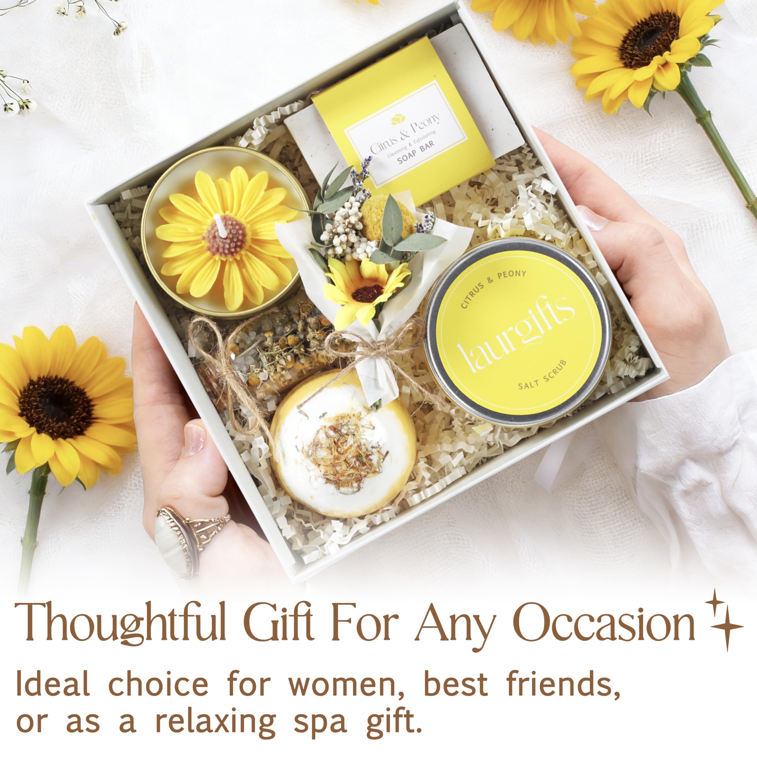 Mothers Day Spa Box for Women – Coffee Scented Candle Set with Bath Bomb & Salt Scrub, Handmade Birthday Present for Her