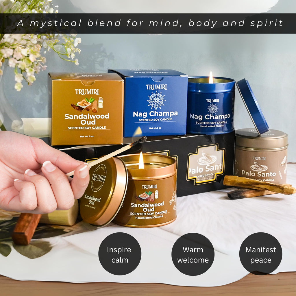 Sage Candle for Cleansing House Negative Energy Smudge Kit - 5oz Soy Wax Natural Clean Organic Non Toxic - Aromatherapy Spiritual Meditation Gifts - Long Lasting Highly Scented Candel with Crystals
