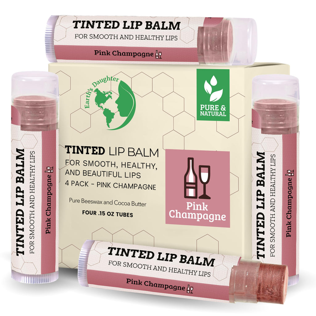 Earth's Daughter USDA Organic Lip Balm 6-Pack - Fruit Flavors, Beeswax, Coconut Oil, Vitamin E - Best Lip Repair Chapstick for Dry Cracked Lips - Moisturizing Lip Care