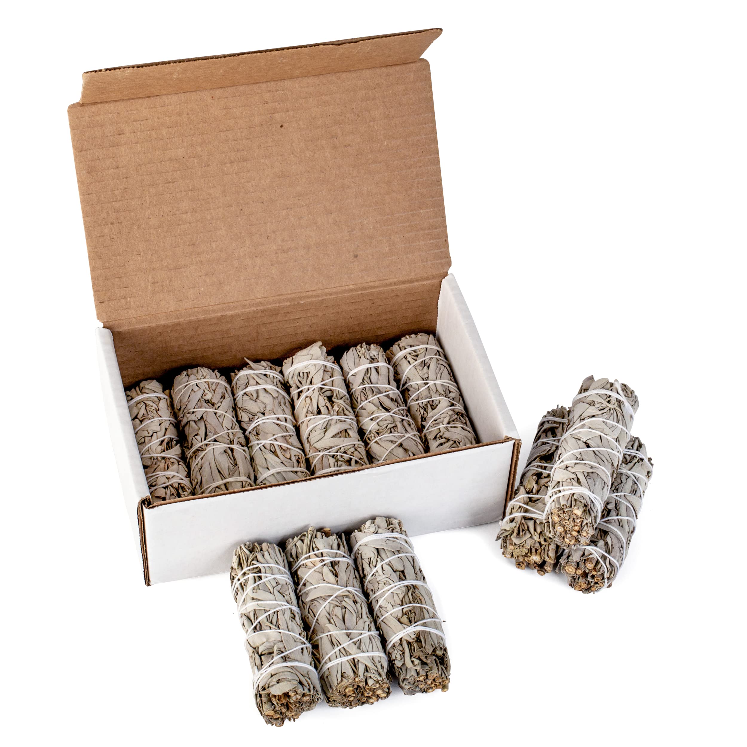 Handcrafted 4 Inch White Sage Sticks - Fresh, Natural California Sage Smudge Sticks with Instructions & Blessings - Wand Sage for Cleansing House Negative Energy & Other Smudging Rituals