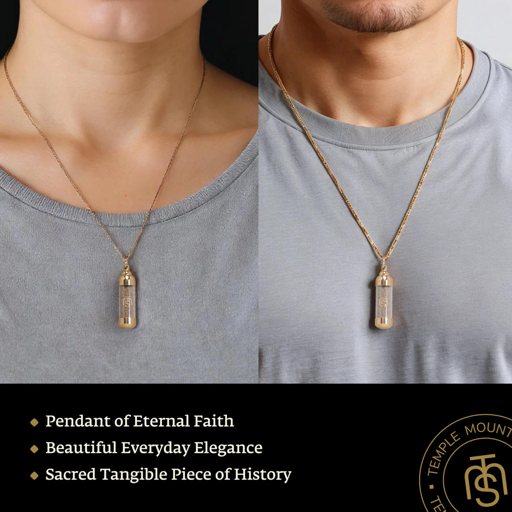 Authentic Temple Mount Christian Necklace for Women & Men – Expert-Certified Sacred Soil Jewelry, Rare Faith-Based Holy Land Soil Pendant from Jerusalem – Spiritual Religious Biblical Easter Gift