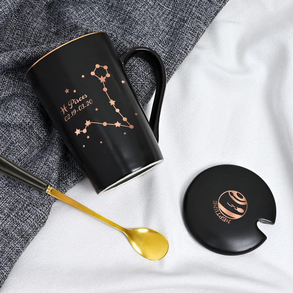 YHRJWN Pisces Gifts for Women, Pisces Constellation Mug, February March Birthdays Gifts for Women Horoscope Astrology Lovers, Pisces Zodiac Sign gifts for Women Girls, 14 Oz Pink with Gift Box