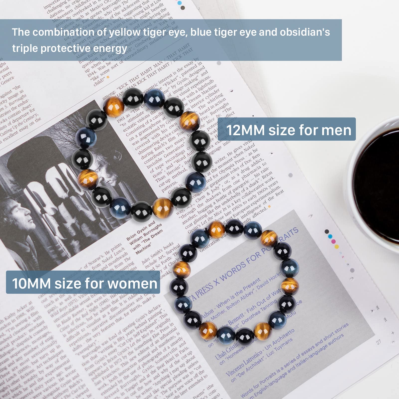 Protection Bracelet-Natural Black Obsidian bracelet for men women- Anti anxiety,Bring Good luck &Happiness Bracelet- Handmade Healing Crystal Bracelets