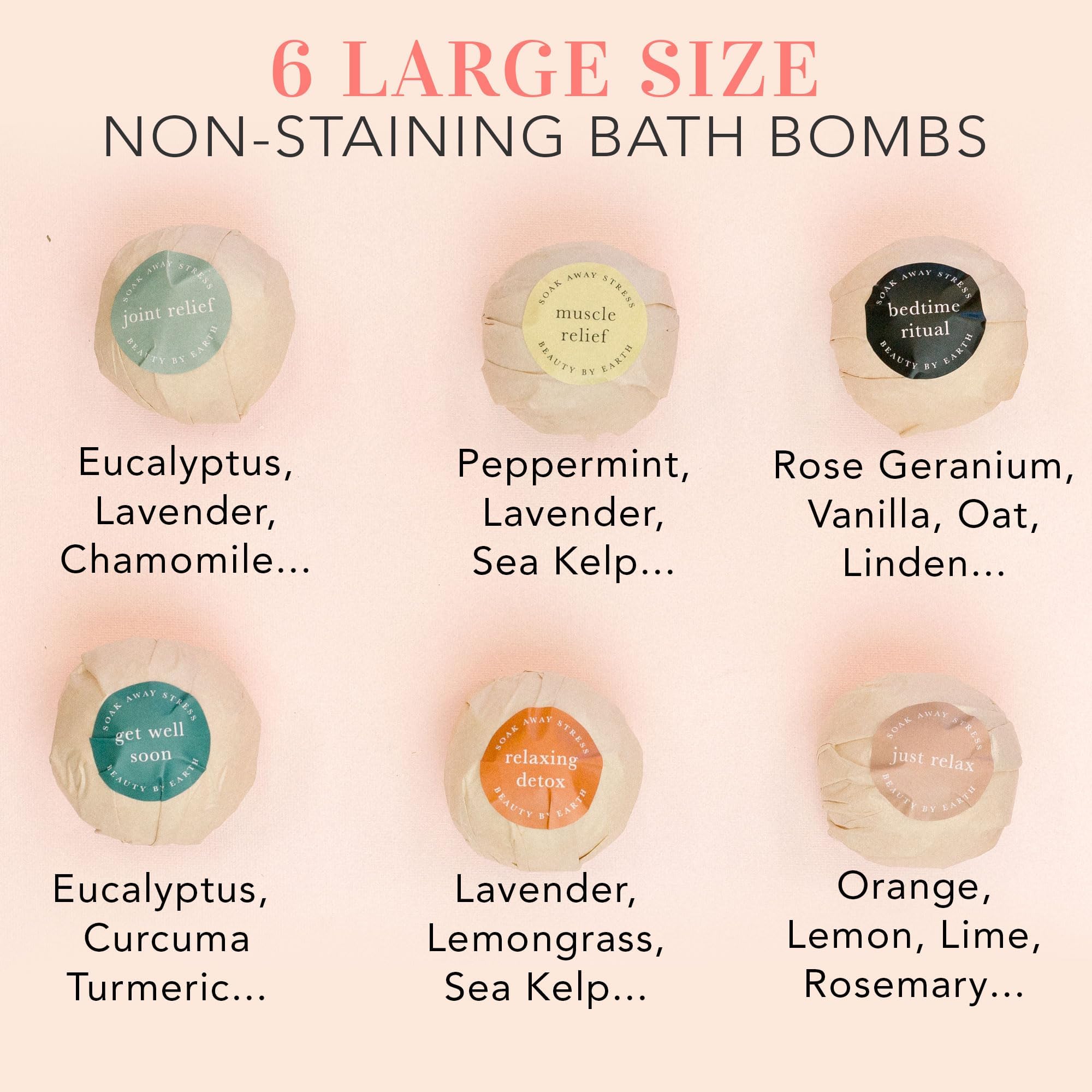 Bath Bombs Gift Set - USA Made with Organic & Natural Ingredients, Mothers Day Gifts for Mom & Wife, Relaxing Spa Gifts for Women & Men