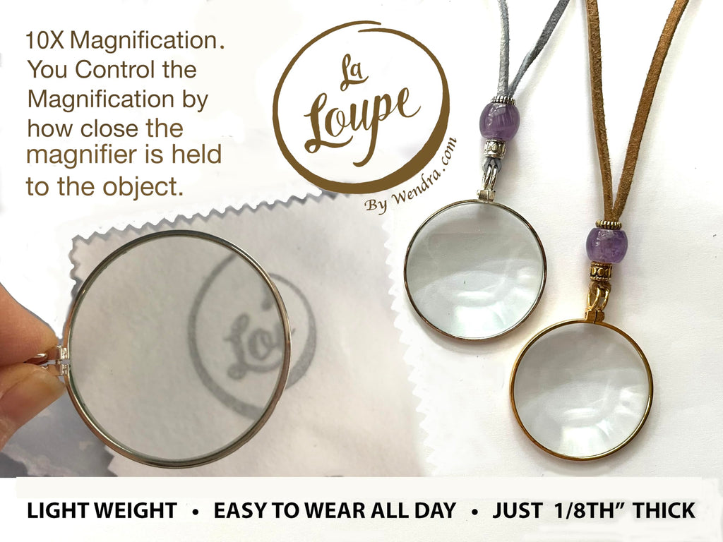 by Wendra Magnifying Necklace with Natural Crystal to Increase Vision & Energy. Handmade