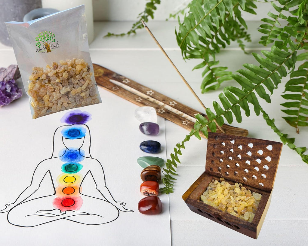 Resin Incense Burner Set – Adjustable Incense Burner Holder, 100% Pure Copal & Frankincense Variety, Tealight Resin Burner Kit for Cleansing, Smudging, Purification