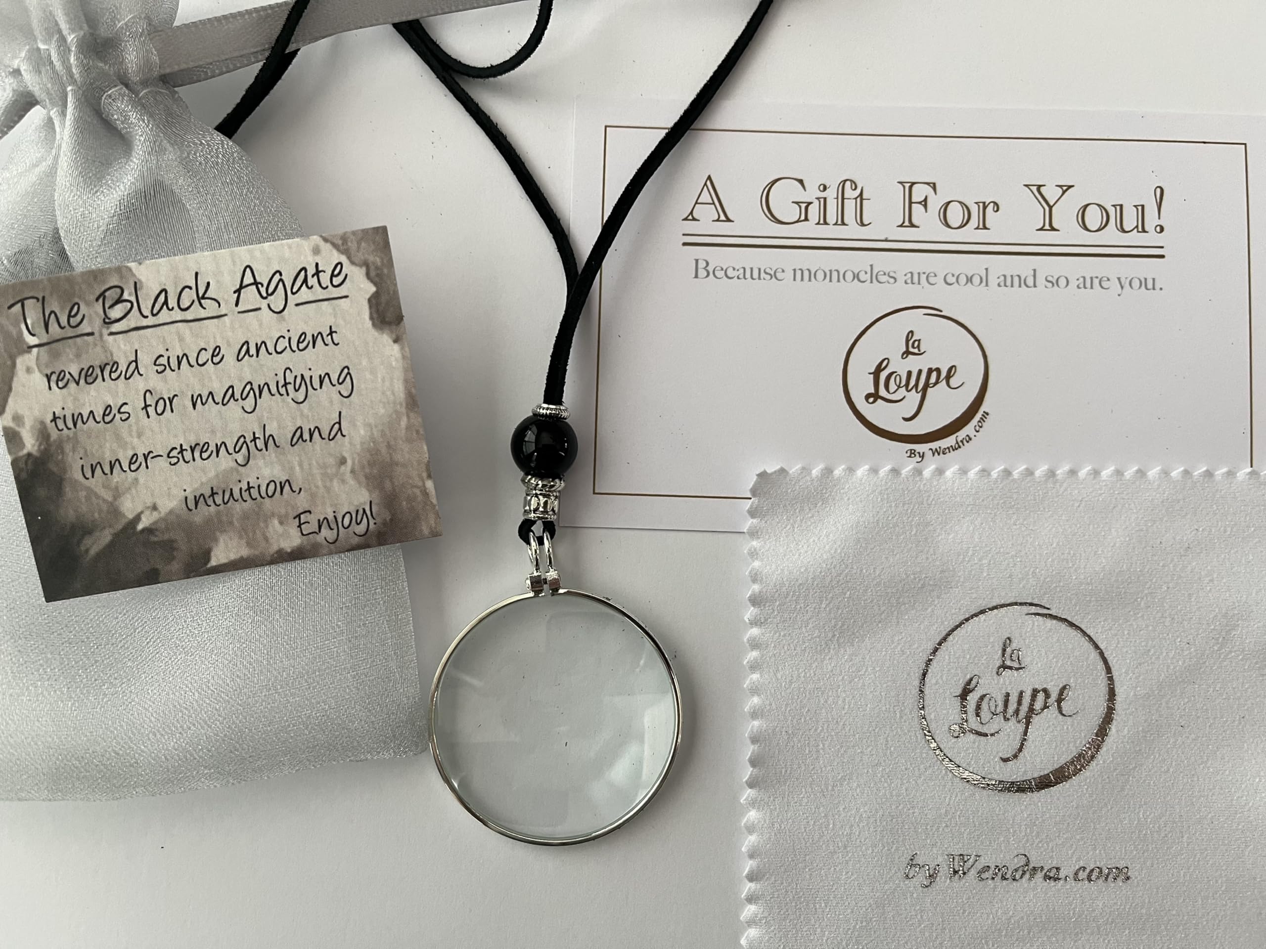 by Wendra Magnifying Necklace with Natural Crystal to Increase Vision & Energy. Handmade