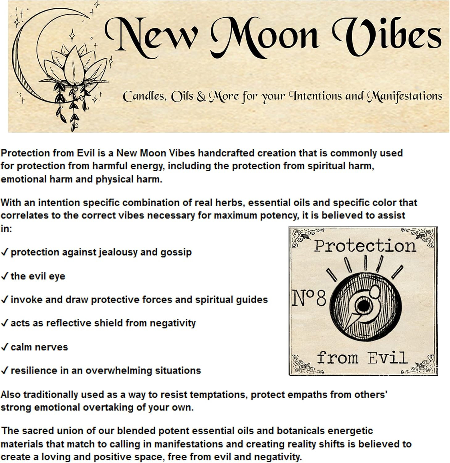 Protection from Evil Aromatherapy Misting Room Spray Conjure Spiritual Aromatic Mist Protect from Jealousy Gossip Forces Calm Create Peaceful Positive Space Spells