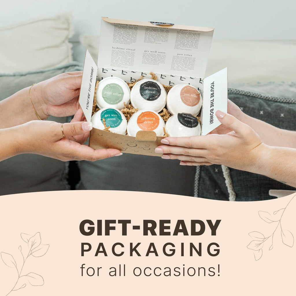 Bath Bombs Gift Set - USA Made with Organic & Natural Ingredients, Mothers Day Gifts for Mom & Wife, Relaxing Spa Gifts for Women & Men