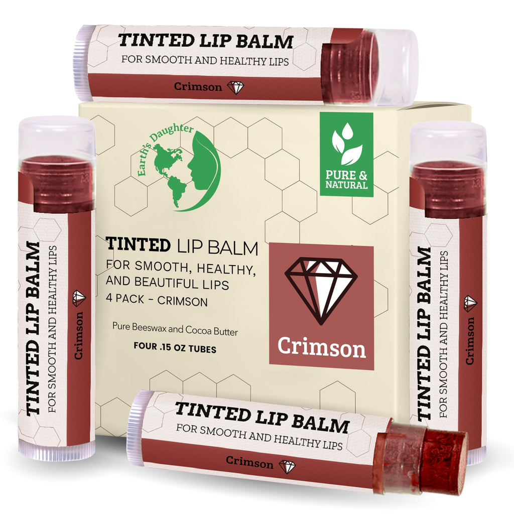 Earth's Daughter USDA Organic Lip Balm 6-Pack - Fruit Flavors, Beeswax, Coconut Oil, Vitamin E - Best Lip Repair Chapstick for Dry Cracked Lips - Moisturizing Lip Care