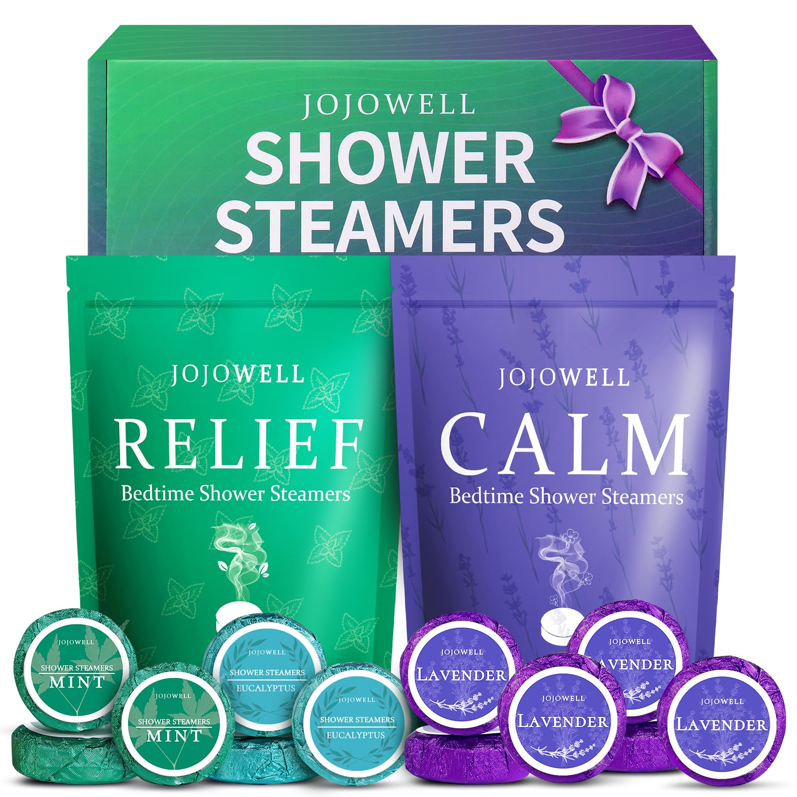 JoJowell Shower Steamers Aromatherapy - 18 Pack Birthday Gifts for Women Men, Mothers Day Gifts for Mom Wife Grandma from Daughter Son, Self Care with Natural Essential Oils Relaxation Home SPA