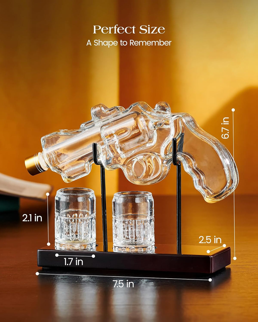 Birthday Gifts for Men Dad, Kollea Gun Whiskey Decanter Set with Shot Glass, Cool Anniversary Ideas for Him Husband Brother, Funny Military Retirement Present, Home Bar Drinking Party, Valentine's Day