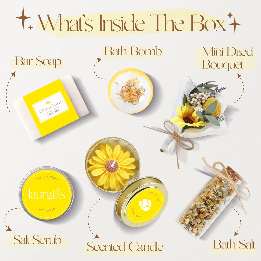 Mothers Day Spa Box for Women – Coffee Scented Candle Set with Bath Bomb & Salt Scrub, Handmade Birthday Present for Her