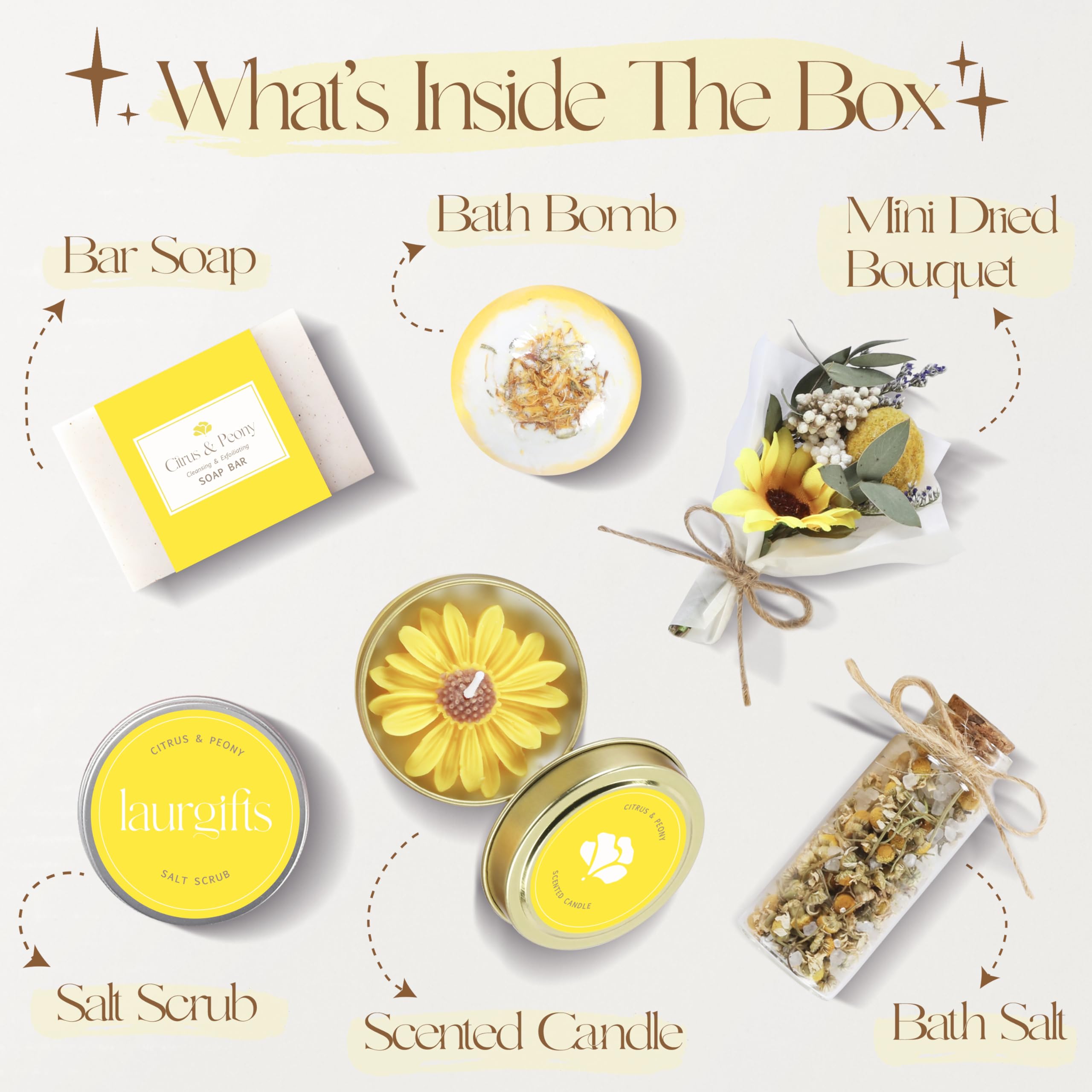 Mothers Day Spa Box for Women – Coffee Scented Candle Set with Bath Bomb & Salt Scrub, Handmade Birthday Present for Her