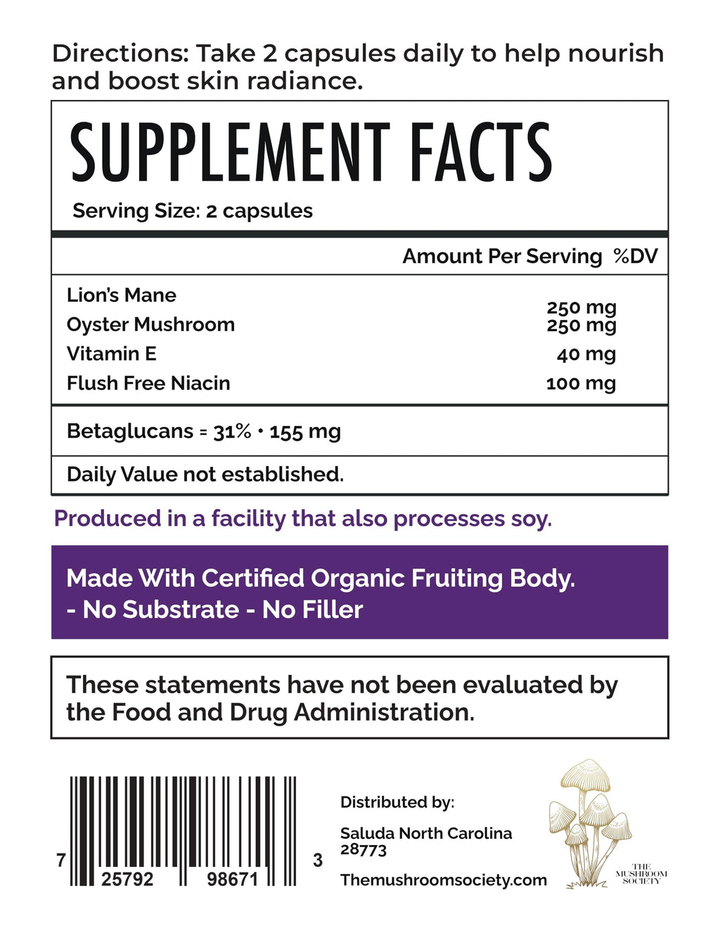 Morning Rush - Lion’s Mane, Ashwagandha, Turmeric & B12 Extract Blend Supplement - Focus & Energy Support - 60 Vegan Capsules