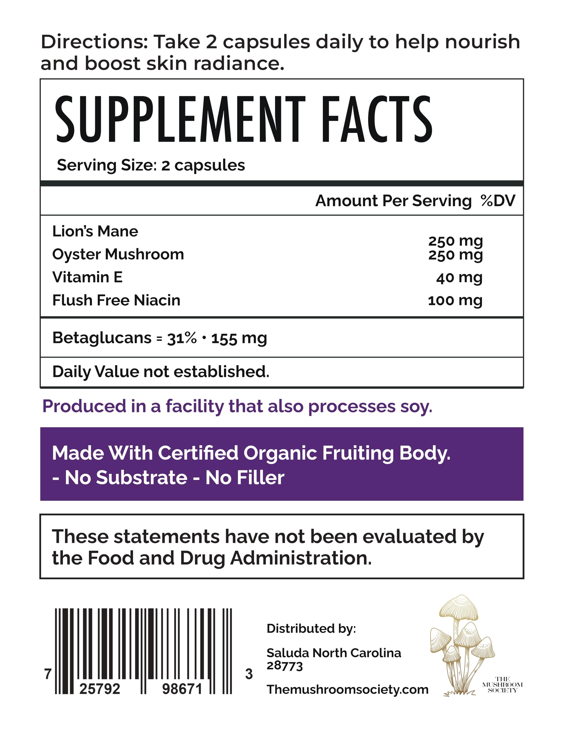 Morning Rush - Lion’s Mane, Ashwagandha, Turmeric & B12 Extract Blend Supplement - Focus & Energy Support - 60 Vegan Capsules